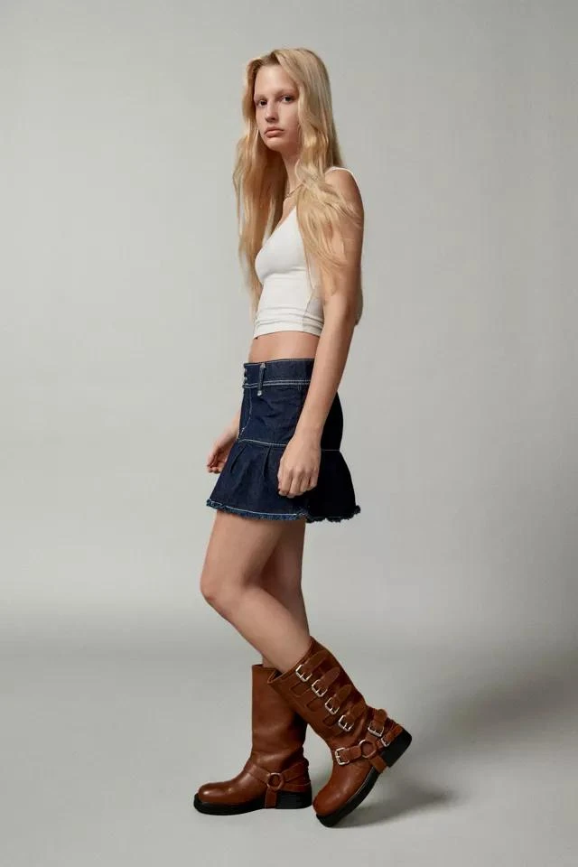 Urban Outfitters UO Raven Denim Pleated Mini Skirt 4