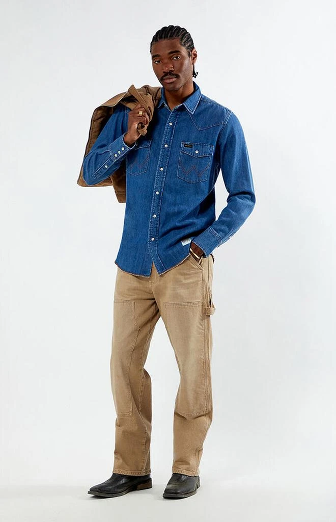 Wrangler x PacSun Western Denim Long Sleeve Shirt 4