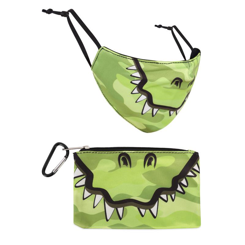 OMG! Accessories Crocodile face mask and clip on pouch