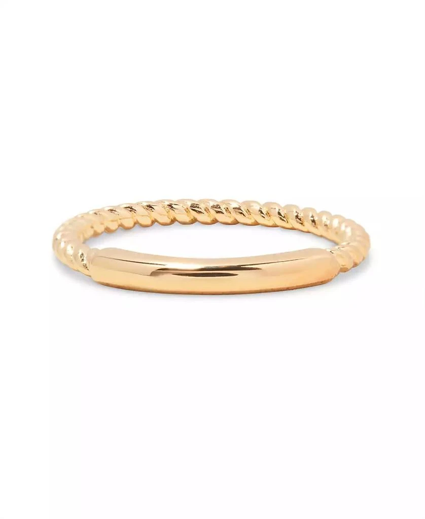 brook 
york 14K Gold-Plated Rope Textured Sized Liv Ring 2