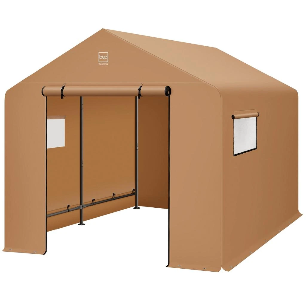 Best Choice Products 10x8ft Outdoor Fabric Storage Shed, Steel Frame, Dual Zipper Doors, Window 1
