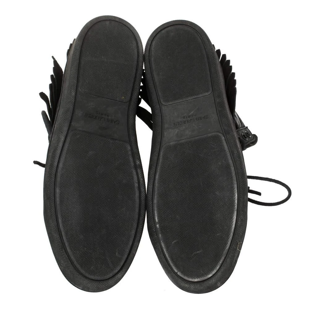 Yves Saint Laurent Saint Laurent Black Leather Classic Court Fringe Sneakers Size 36 6