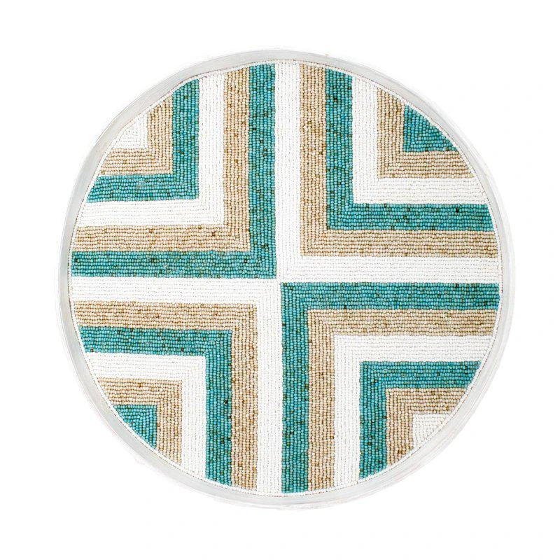 Poppy & Sage Riviera Tray Set (of 3) Aqua/Natural/White 2