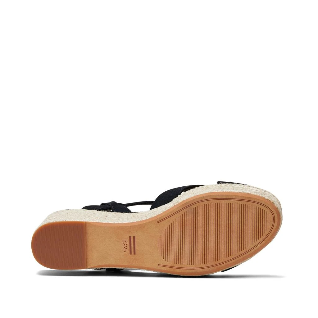 TOMS Shoes Willow Platform Sandal Black Suede 4