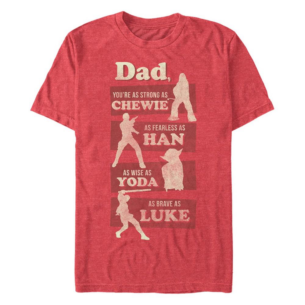 Fifth Sun Star Wars Men's Dad Is Like Chewie Han Yoda And Luke Short Sleeve T-Shirt