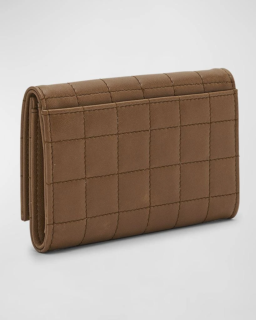 Yves Saint Laurent YSL Monogram Flap Small Wallet in Quilted Smooth Leather 5