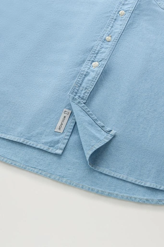 Woolrich Chambray Shirt in Pure Cotton - Men - Blue 4
