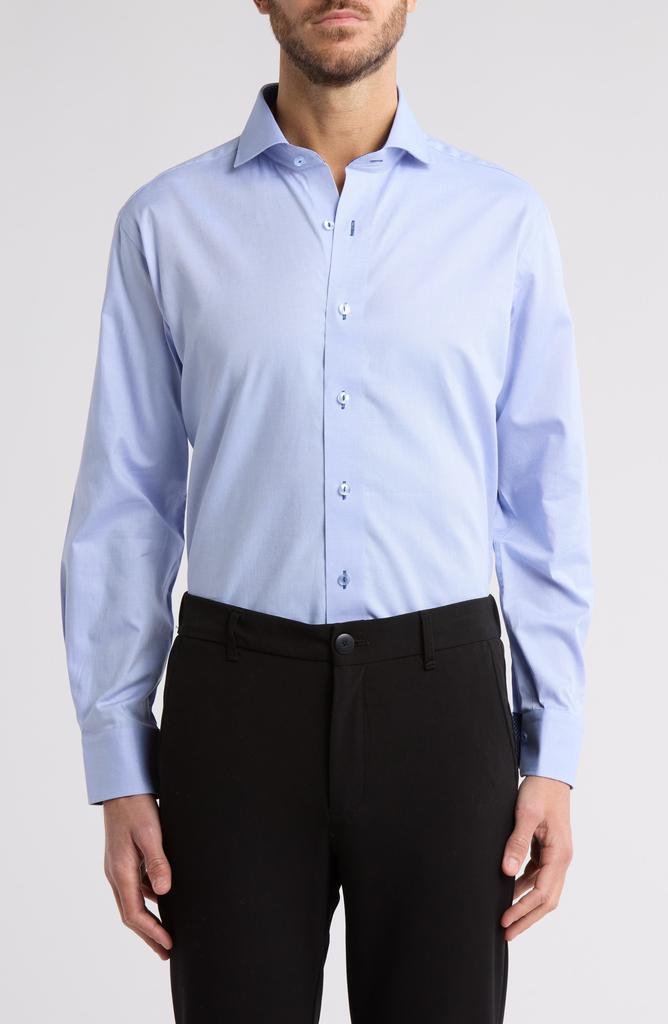 Lorenzo Uomo Trim Fit Solid Cotton Dress Shirt