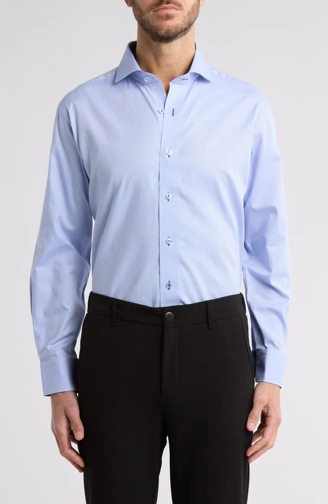 Lorenzo Uomo Trim Fit Solid Cotton Dress Shirt 1