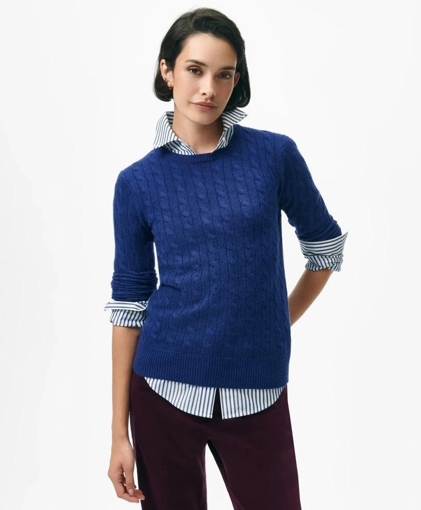 Brooks Brothers Cashmere Cable Crewneck Sweater 1