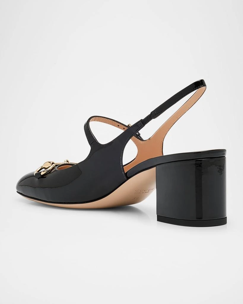 Gucci Lady Patent Bit Slingback Pumps 4
