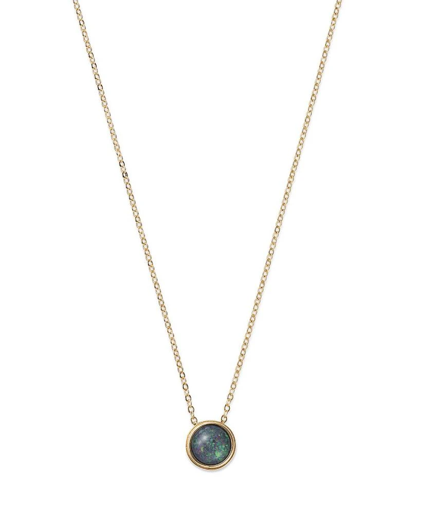 Bloomingdale's Black Opal Bezel Set Pendant Necklace in 14K Yellow Gold, 17" 1