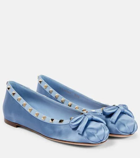 Valentino Rockstud satin ballet flats 1