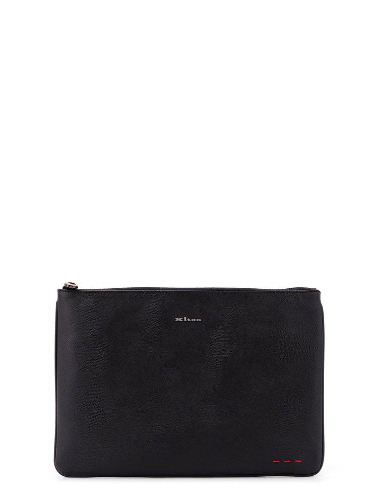 Kiton Kiton Logo Plaque Zipped Clutch Bag