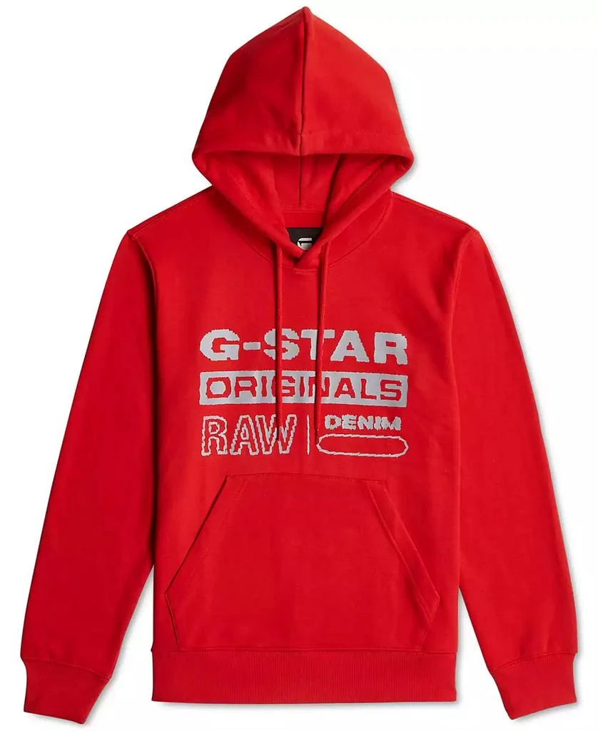 G-Star Men's Distressed Originals Regular-Fit Logo Print Fleece Hoodie 6