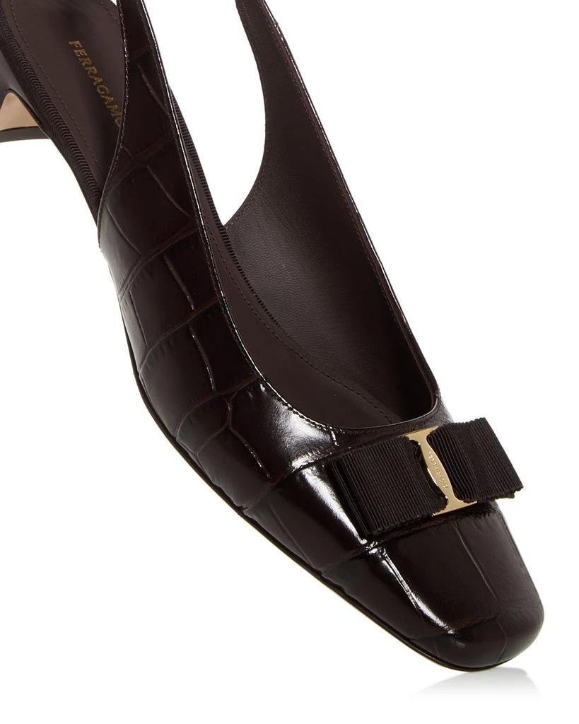 Salvatore Ferragamo Women's Rivada Bow Slingback Pumps 5