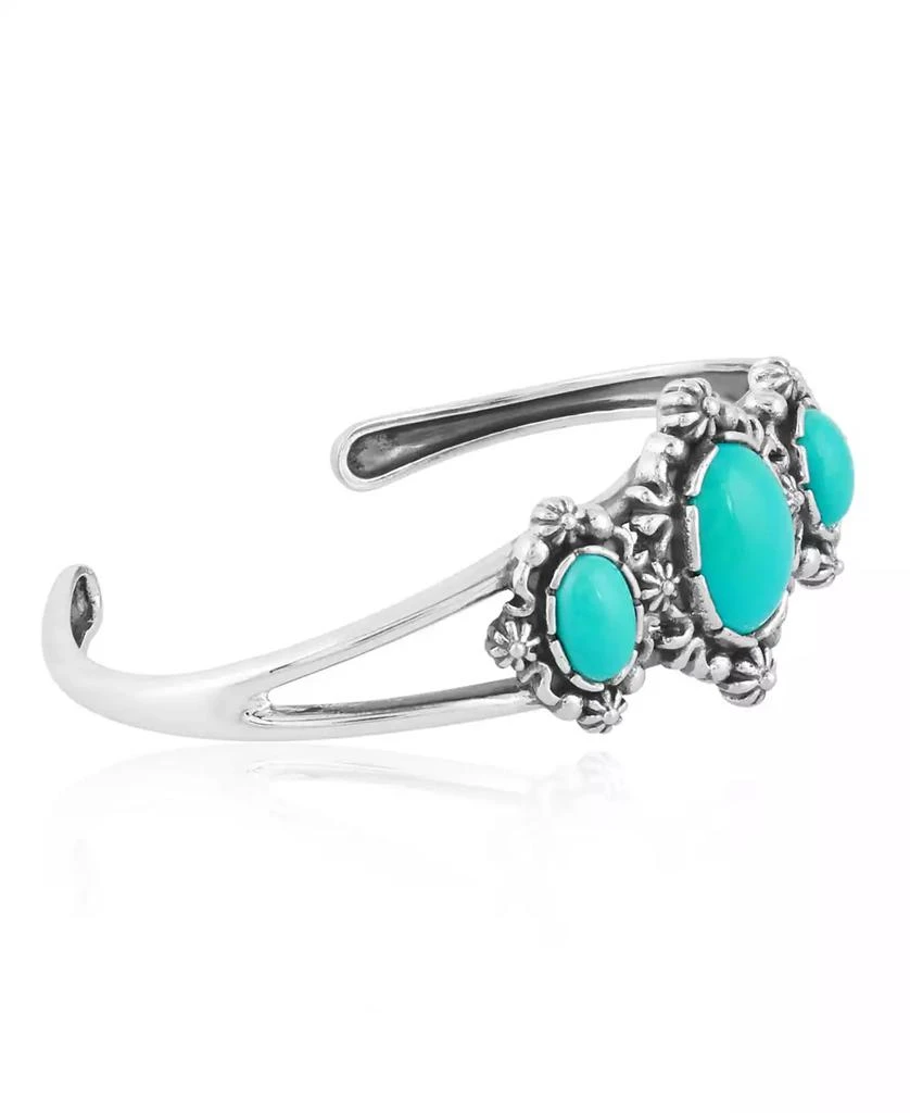 American West Jewelry Sterling Silver Women
s Cuff Bracelet Blue Turquoise Gemstone Size Small -