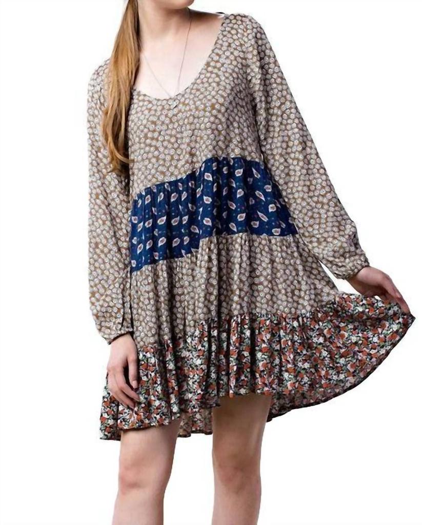 Kori Kori - Mixed Print Tie Back Dress