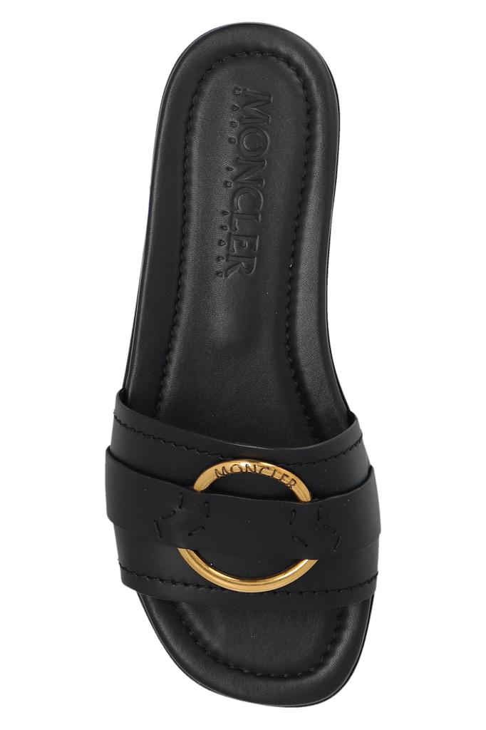 Moncler ◆ Bell Leather Slippers Moncler Bell Leather Slides | Black | FARFETCH