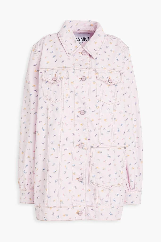 Ganni Floral-print denim jacket 1