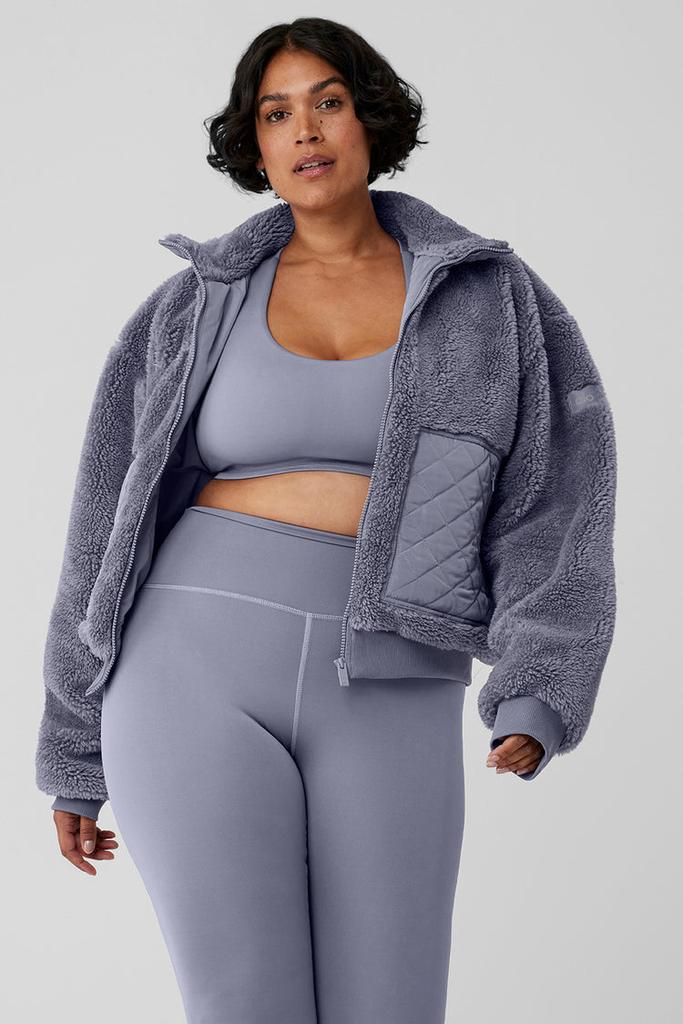 Alo Sherpa Edge Bomber - Fog - Jackets - Free Shipping - BeyondStyle
