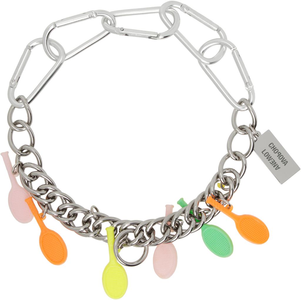 CHOPOVA LOWENA SSENSE Exclusive Silver Tennis Charm Necklace