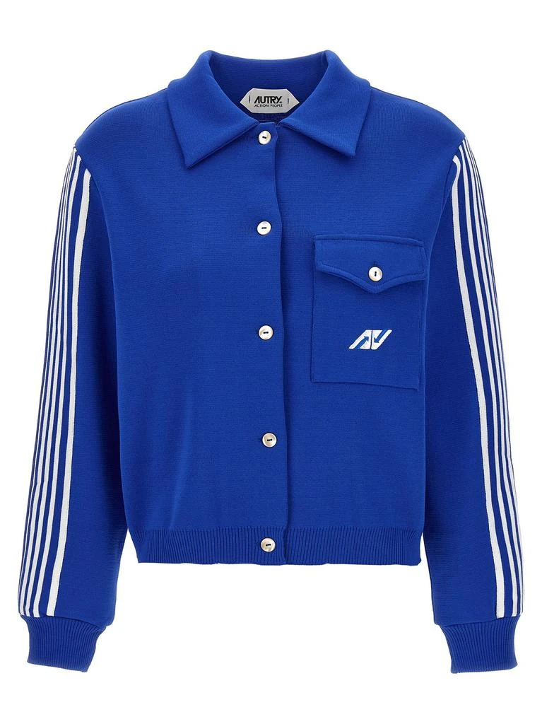 Autry Autry Logo-Embroidered Stripe-Detailed Buttoned Jacket 1