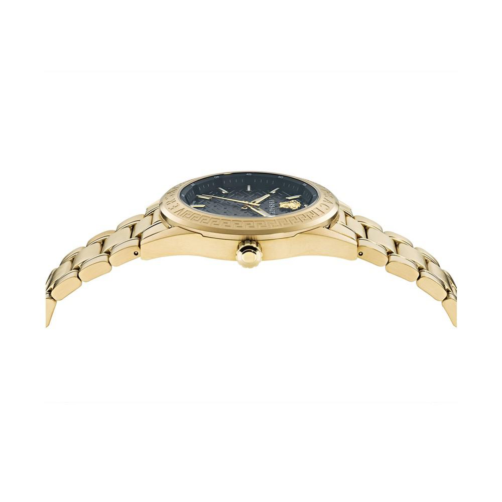 Versace Men's Swiss V-Code Gold Ion Plated Bracelet Watch 42mm