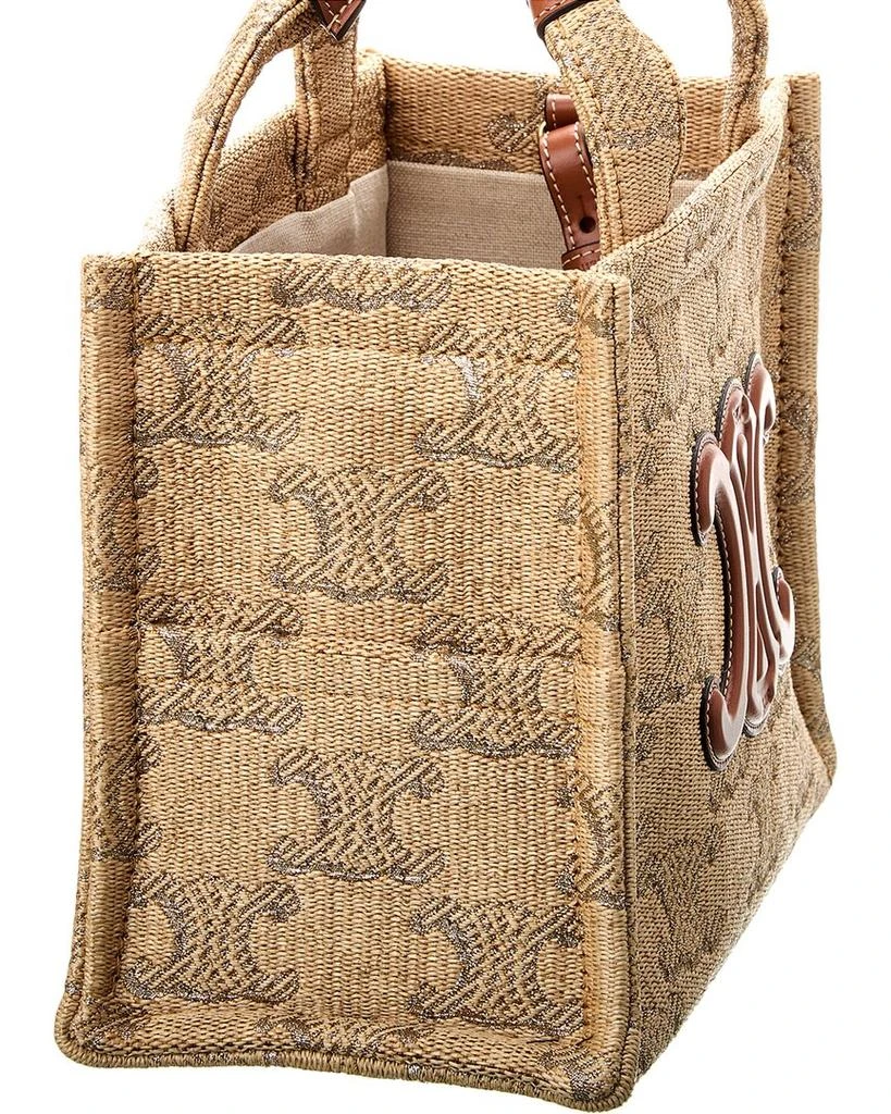 Celine CELINE Cabas Thais Small Raffia-Effect & Leather Tote 3