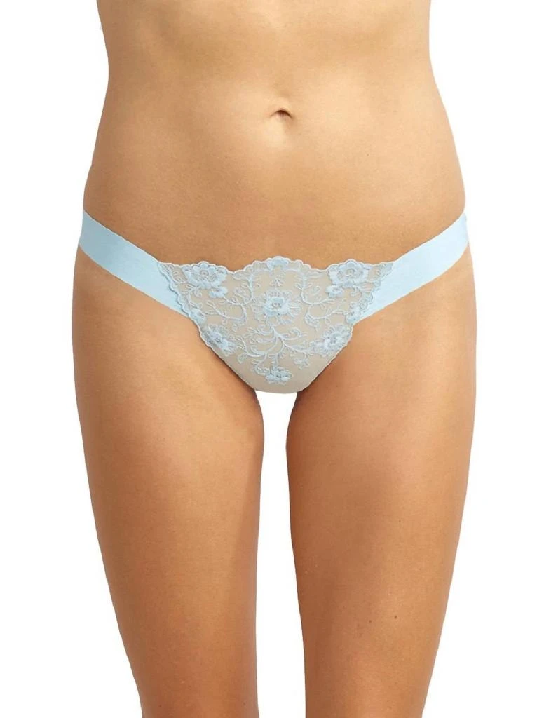Commando Crown Embroidered Thong Panty In Something Blue 1