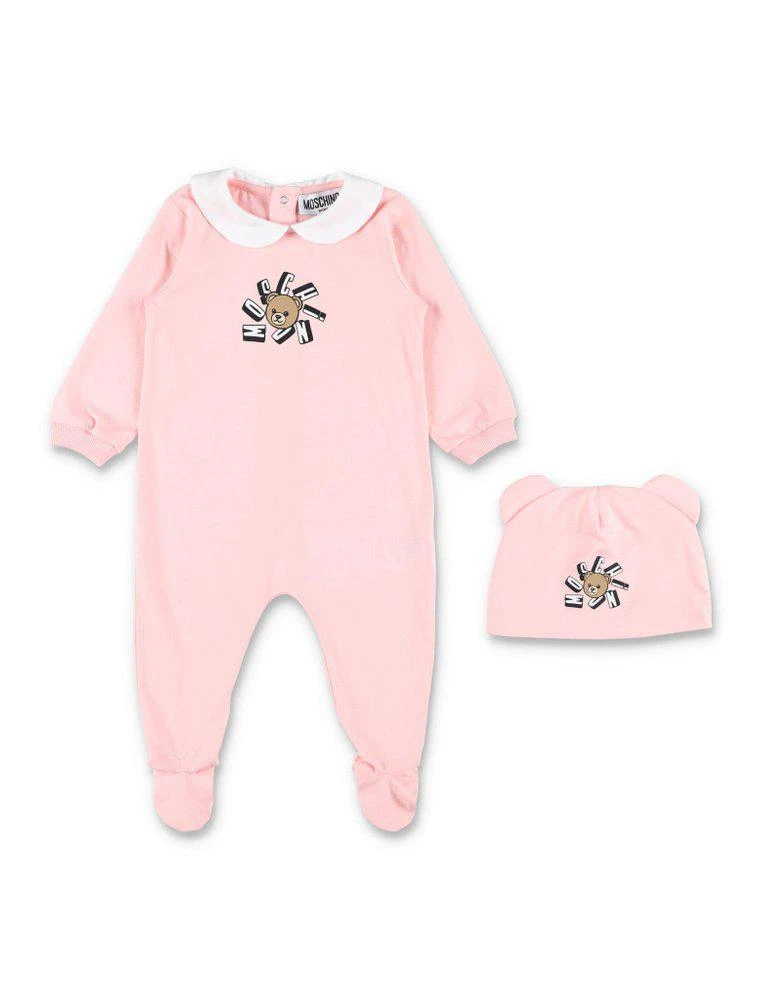 Moschino Moschino Kids Teddy Logo Baby Onesie Set
