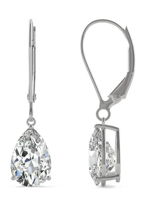 Charles 
Colvard 3 ct. t.w. Lab Created Moissanite Leverback Earrings in 14k White Gold