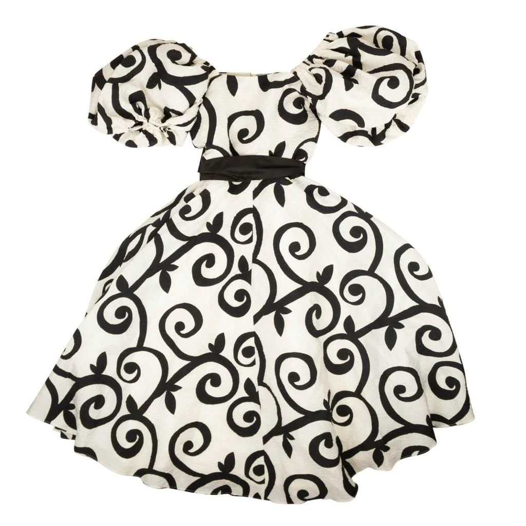 Rodarte Rodarte Cloque Swirl Dress - Black/White 3