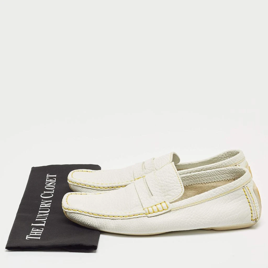 Louis Vuitton Louis Vuitton White Leather Lombok Slip On Loafers Size 45 9