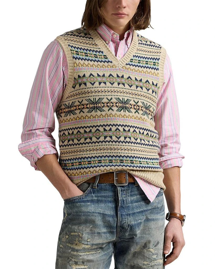 Ralph Lauren Fair Isle Cotton Cashmere Sweater Vest 1