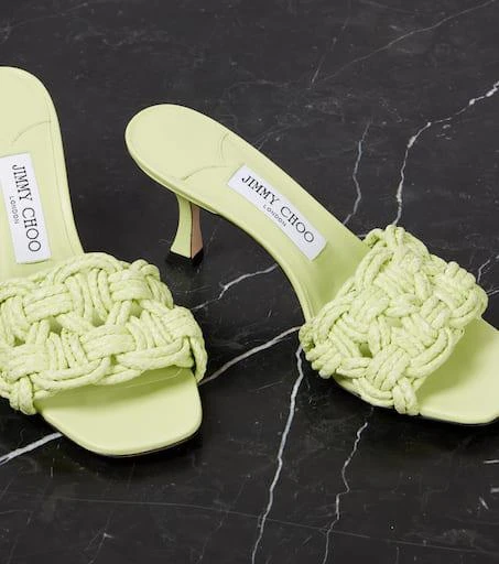 Jimmy Choo Chara 70 woven raffia mules 5
