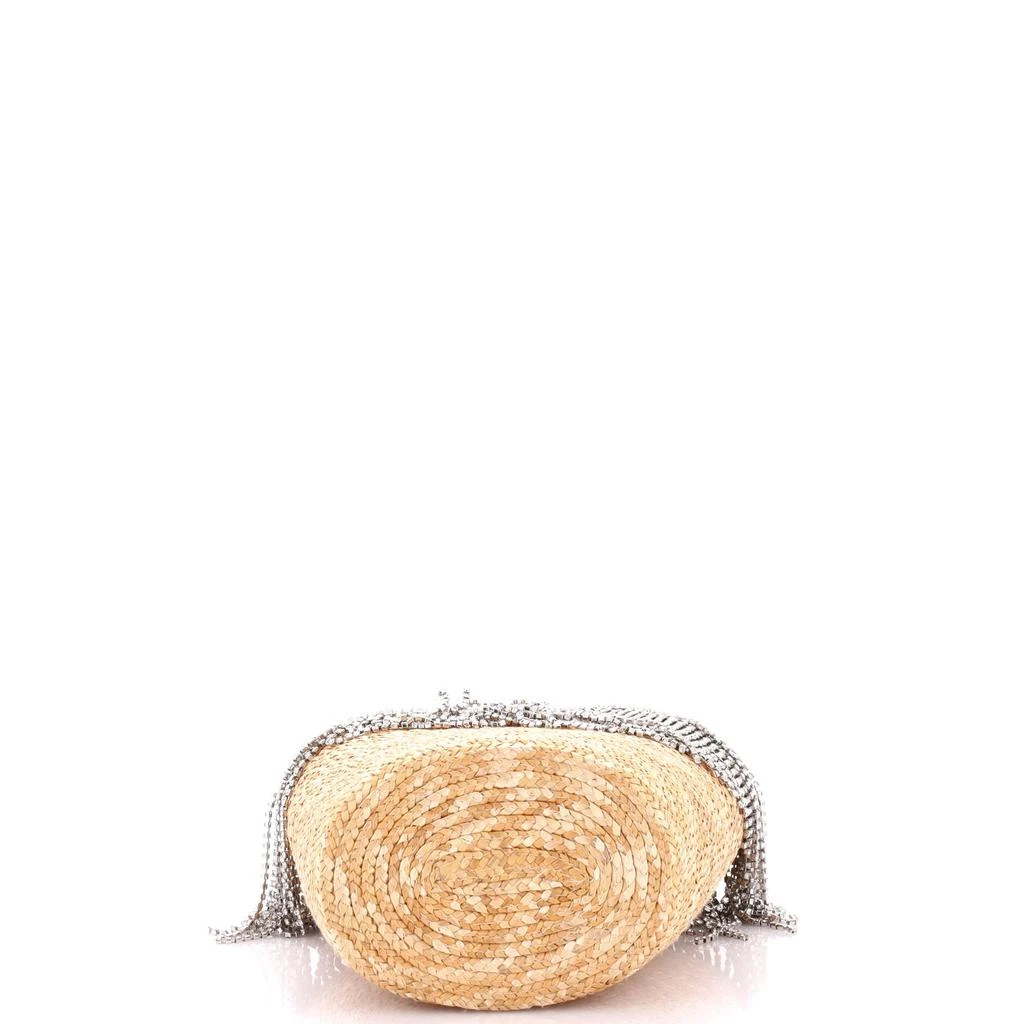 Miu Miu Fringe Bucket Bag Raffia with Crystals Small 4