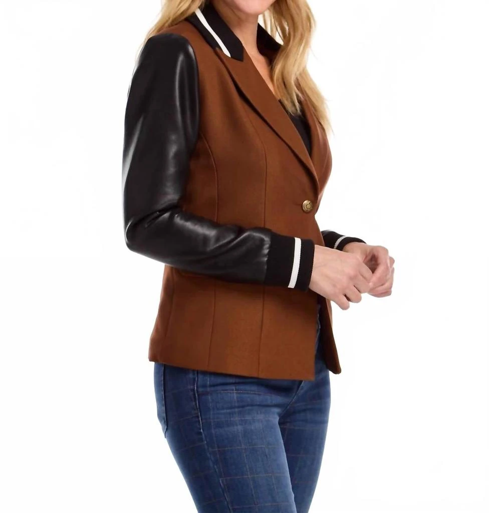 FDJ Mixed Media Blazer In Espresso 2