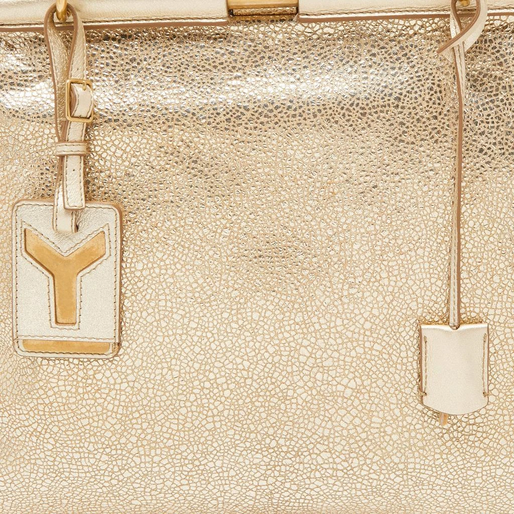 Yves Saint Laurent Saint Laurent Gold Textured Leather Medium Majorelle Bag 5
