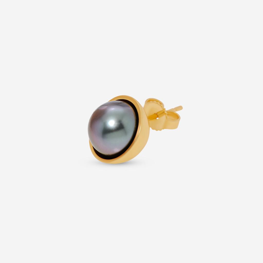 Assael Assael 18K Gold Tahitian Natural Color Cultured Pearl Single Stud Earring EG-HYTH-1