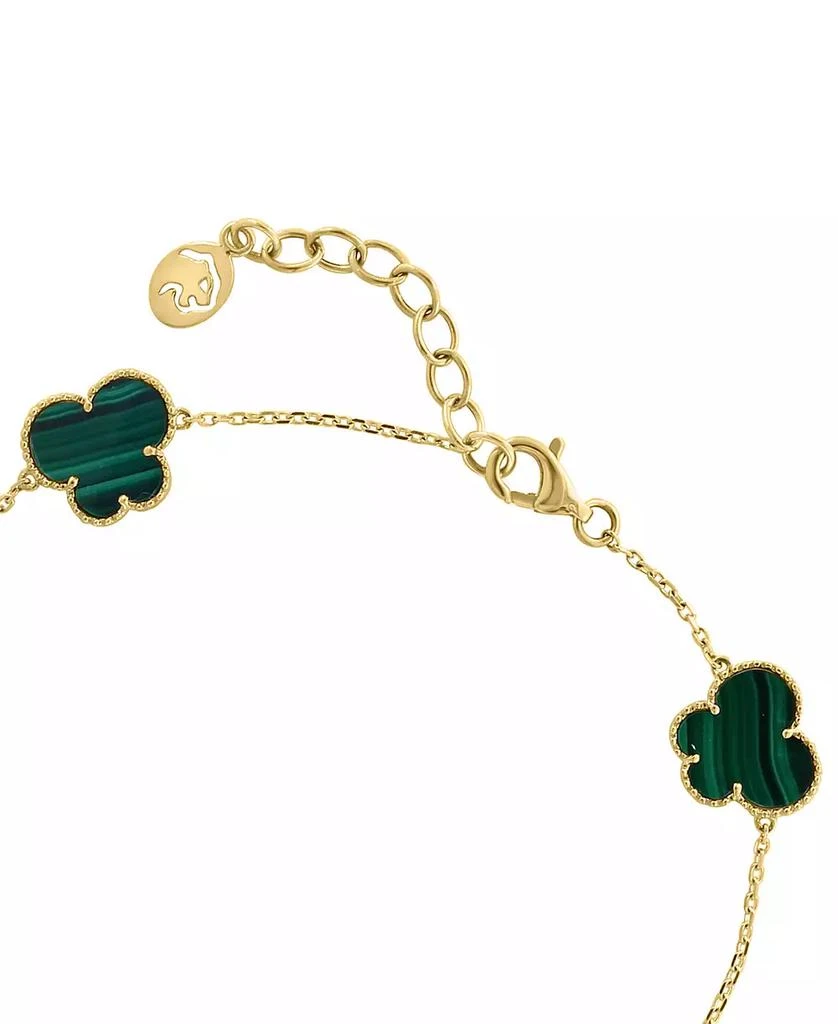 Effy EFFY® Malachite Clover Station Fine Link Chain Bracelet in 14k Gold 3