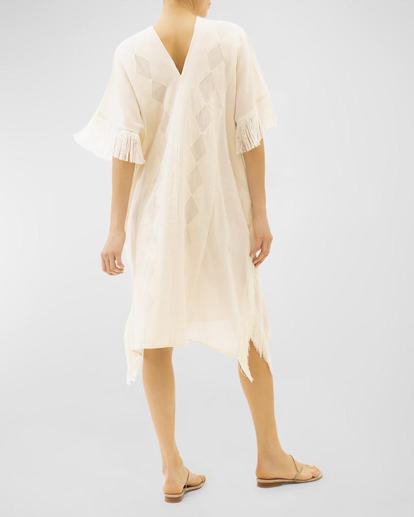 Jaline Flora Short Fringe Kaftan