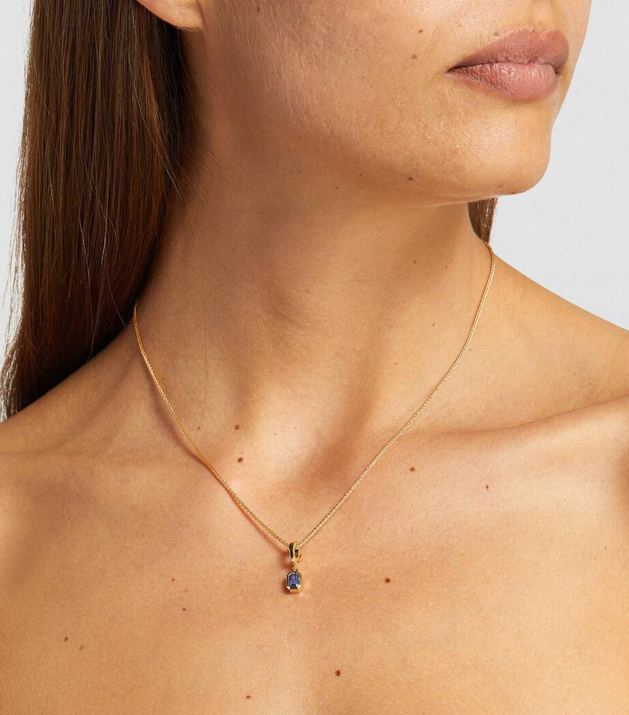 Azlee Medium Yellow Gold and Sapphire Charm