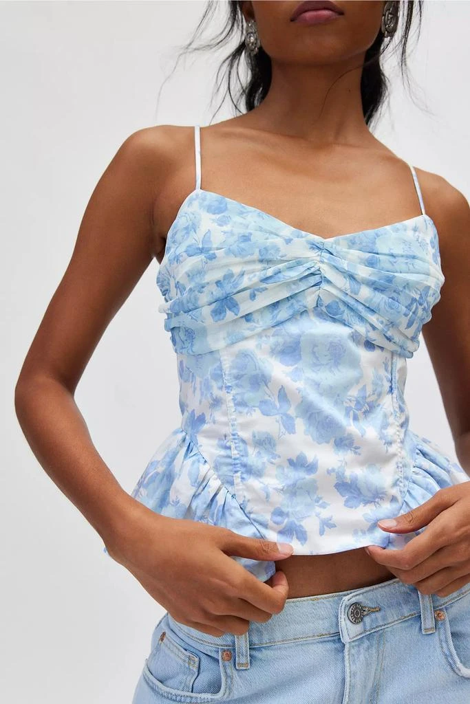 For Love & Lemons For Love & Lemons Oliver Floral  Tie Back Corset Top 1