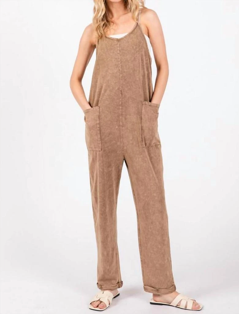 FINAL TOUCH Final Touch - Final Touch Relaxed Mineral Wash Jumpsuit