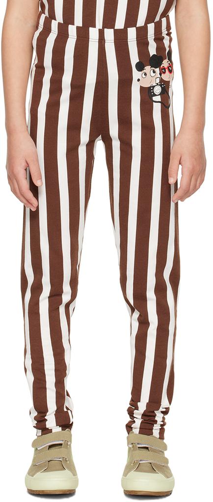 Mini Rodini Kids Brown & White Ritzratz Leggings