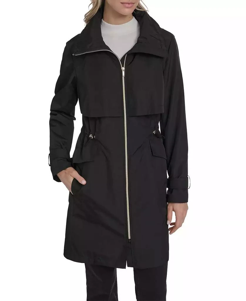 Cole Haan Signature Women
s Zip Up Trench Coat With Stow Away Hood