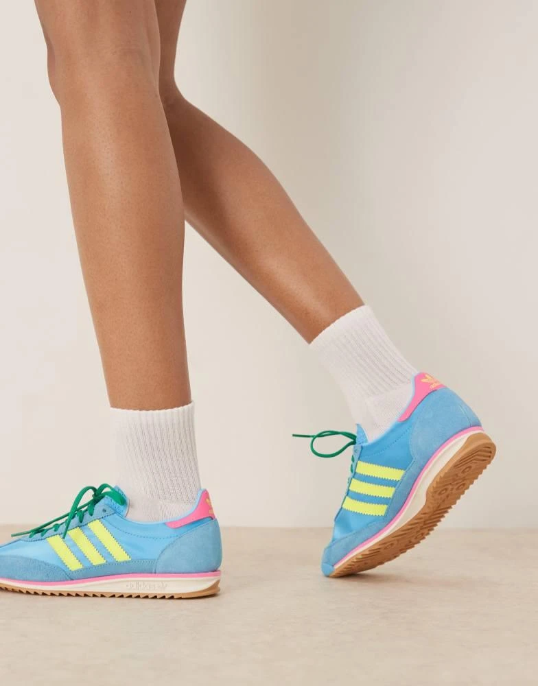 Adidas adidas Originals SL 72 OG trainers in bright blue and yellow 5