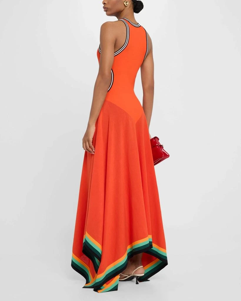 CHRISTOPHER JOHN ROGERS Striped Cutout Handkerchief-Hem Maxi Tank Dress 3