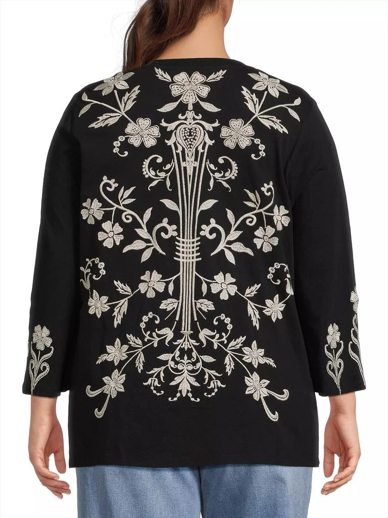 Johnny Was Plus Size, Talithia Embroidered T-Shirt 5